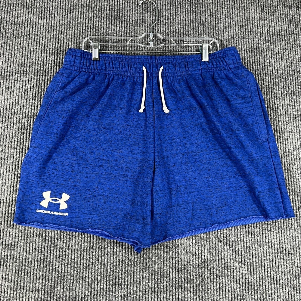 Under Armour Shorts Rival Terry Mens XL Extra Large Blue Activewear Casual New